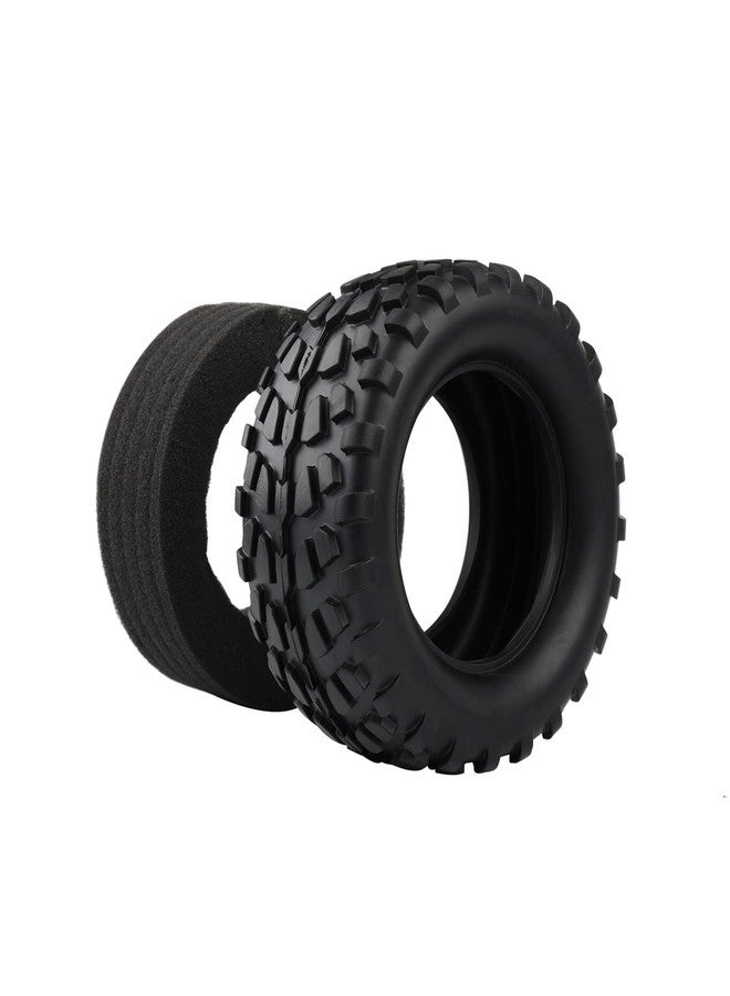 Rowiz 4PCS RC Rubber Tire 12mm Hex RC Wheels and Tires 1/10 Scale Car Monster Truck Tires Gravel Tread w/ 5 Spokes Wheel Rim Yellow RC Parts - Image 3